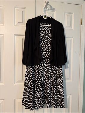 Black and White Polka Dot Sleeveless Dress